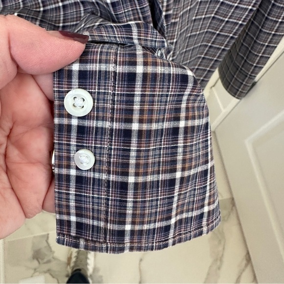 Billy Reid Men's Plaid Shirt - Blue and White SZ Large - Picture 10 of 13